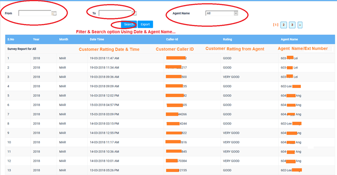 agent rating filters